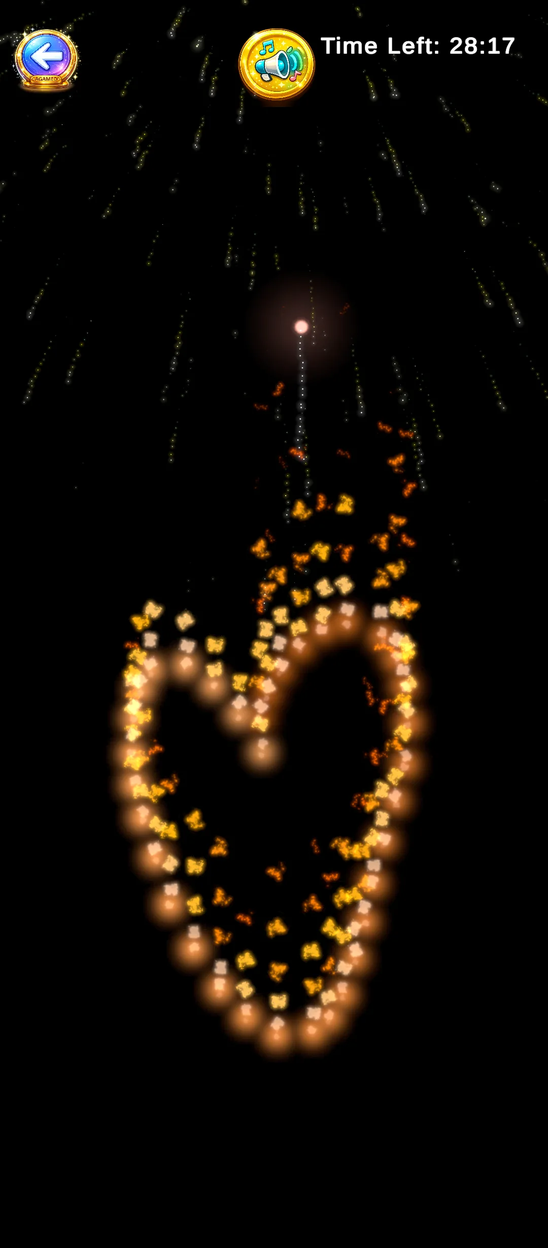 Boomy Fireworks finger-drawn heart effect