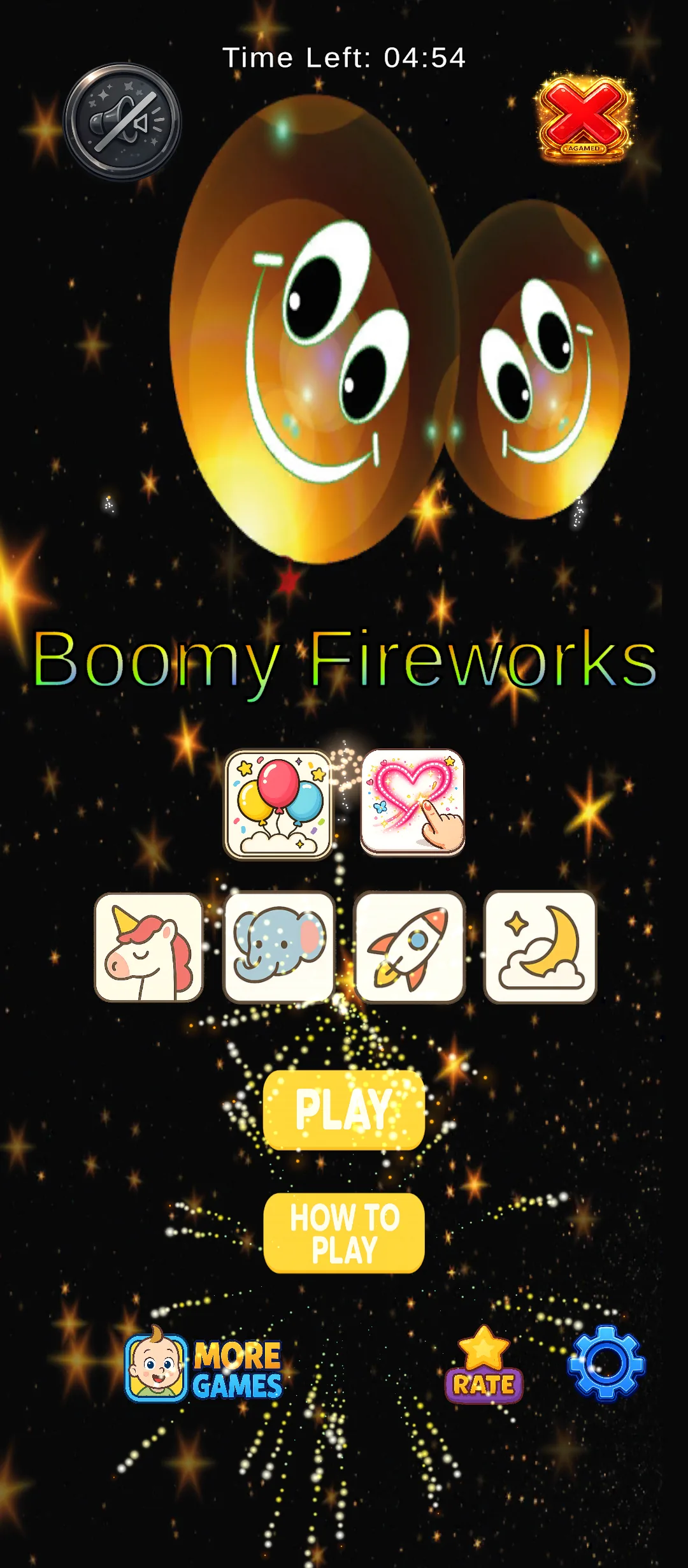 Boomy Fireworks main menu
